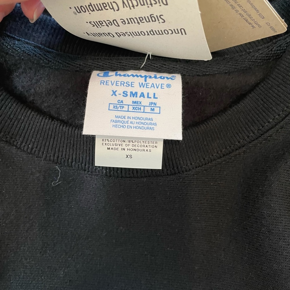 Champion Pullover Sweatshirt Black XS Reverse Crew - Picture 6 of 7